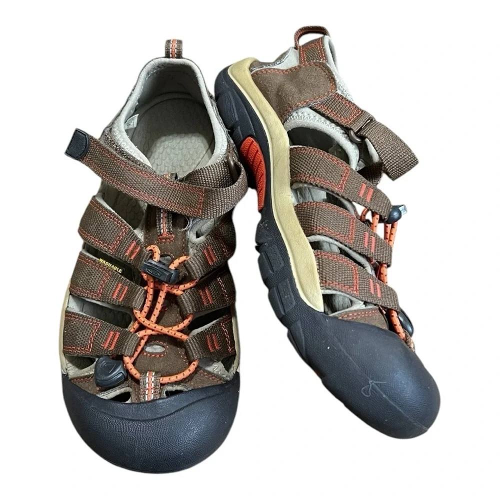 Keen Unisex-child Newport H2 Closed Heel Brown/Orange Size 5